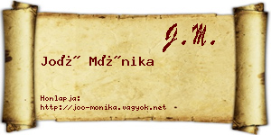 Joó Mónika névjegykártya